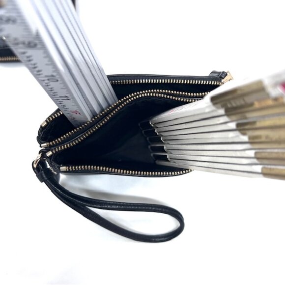 2 Vintage Wallets black leather full zip COACH  & Ana Hindmarch with Studs (70) - Picture 8 of 11